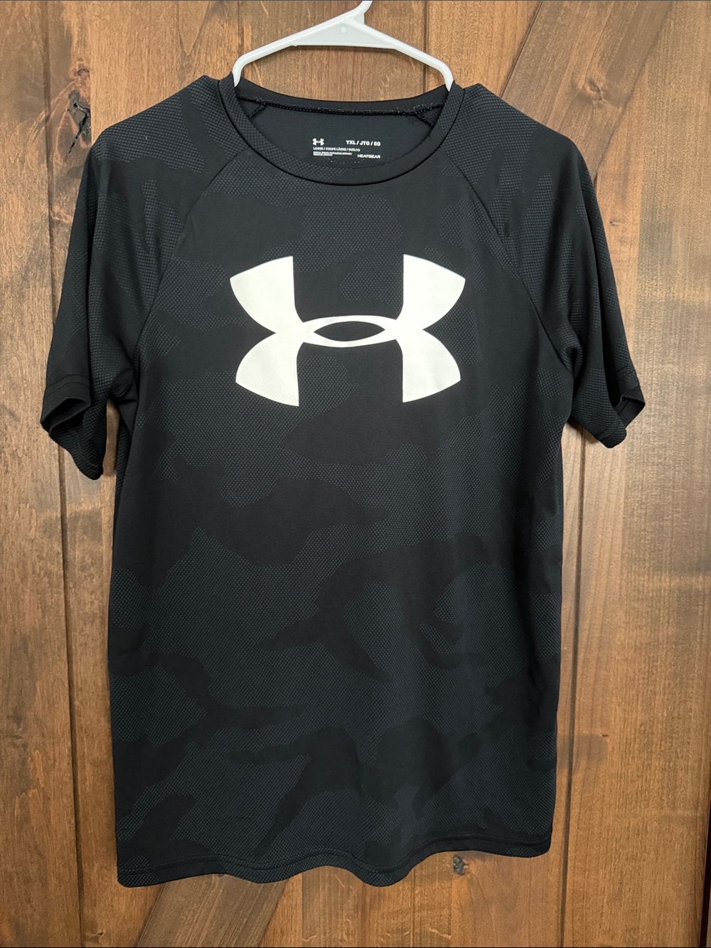 Under Armour Black Short Sleeve Performance Tee with White Logo
